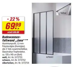 toom Baumarkt Badewannenfaltwand ,,Jana" Angebot