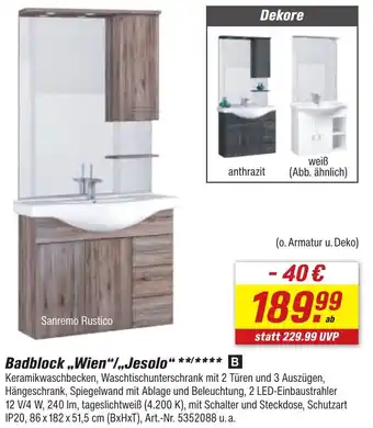 toom Baumarkt Badblock ,,Wien“/„Jesolo" Angebot