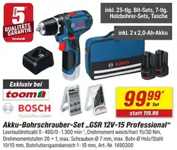 toom Baumarkt BOSCH Akku-Bohrschrauber-Set,,GSR 12V-15 Professional" Angebot