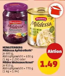 PENNY HENGSTENBERG Mildessa Apfelrotkohl oder Mildes Weinsauerkraut Angebot