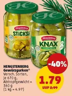 PENNY HENGSTENBERG Gewürzgurken Angebot