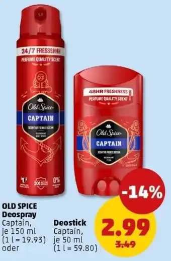 PENNY OLD SPICE Deospray oder Deostick Angebot