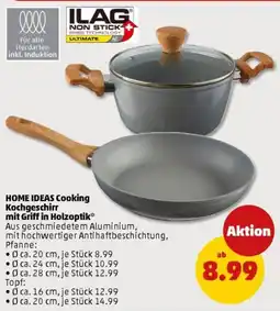 PENNY HOME IDEAS Cooking Kochgeschirr mit Griff in Holzoptik Angebot