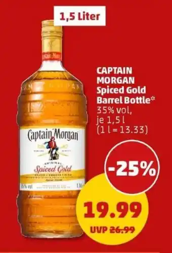 PENNY CAPTAIN MORGAN Spiced Gold Barrel Bottle Angebot