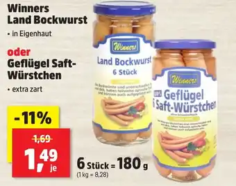Thomas Philipps Winners Land Bockwurst oder Geflügel Saft Würstchen Angebot