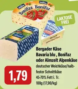 Feneberg Bergader Käse Bavaria blu, Bonifaz oder Almzeit Alpenkäse Angebot