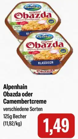 Feneberg Alpenhain Obazda oder Camembertcreme Angebot