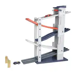 Netto Marken-Discount EVEREARTH Kinder Auto Rennbahn Set Spielzeug Murmelbahn Rennstrecke Turm Holz Angebot