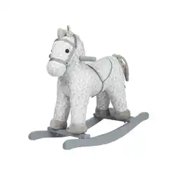 Netto Marken-Discount Kikkaboo Plüsch Schaukelpferd mit Sound, Holzgriffe, Holzkufen, ab 18 Monate weiß Angebot