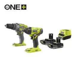 toom Baumarkt Ryobi Akku-Schlagbohrschrauber und Schlagschrauber 'One+ R18CK2-2C20G' 18 V Angebot