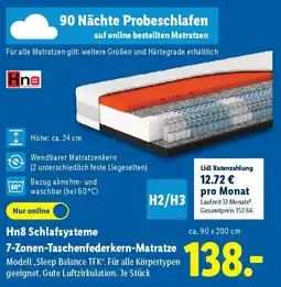 Lidl Hn8 Schlafsysteme 7-Zonen-Taschenfederkern-Matratze Angebot