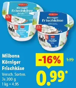 Lidl Milbona Körniger Frischkäse Angebot