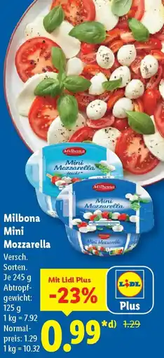 Lidl Milbona Mini Mozzarella Angebot