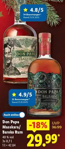 Lidl Don Papa Masskara/ Baroko Rum Angebot