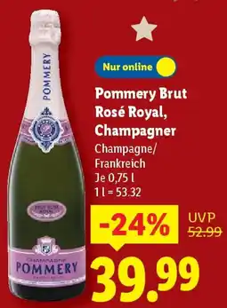 Lidl Pommery Brut Rosé Royal, Champagner Angebot