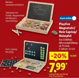 Lidl Playtive Magnetuhr/ Holz-Laptop/ Holzspiel Angebot