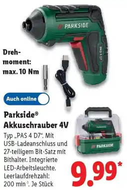Lidl Parkside Akkuschrauber 4V Angebot