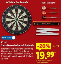 Lidl Crivit Sisal-Dartscheibe mit Zubehör Angebot