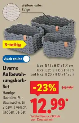 Lidl Livarno Aufbewahrungskorb Set Angebot