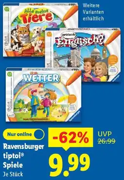 Lidl Ravensburger tiptoi Spiele Angebot