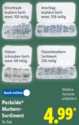 Lidl Parkside Muttern Sortiment Angebot