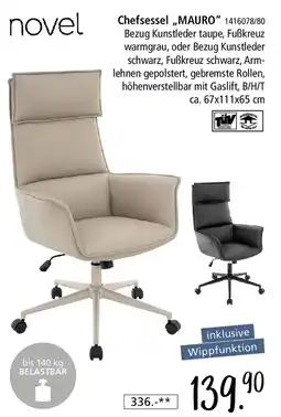 Zurbrüggen Novel Chefsessel ,,MAURO" Angebot