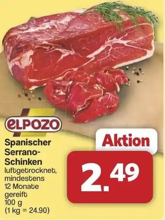 Famila Nord West ELPOZO Spanischer Serrano Schinken Angebot