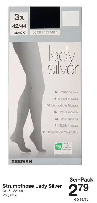 Zeeman Strumpfhose Lady Silver 3er-Pack Angebot