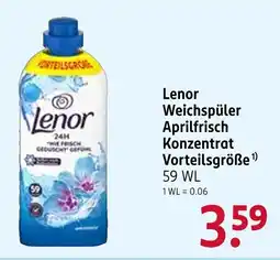 Rossmann Lenor Weichspüler Aprilfrisch Konzentrat Vorteilsgröße Angebot