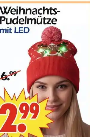 Wreesmann Weihnachts-pudelmütze mit led Angebot