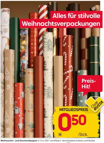 Rusta Weihnachts- und geschenkpapier Angebot