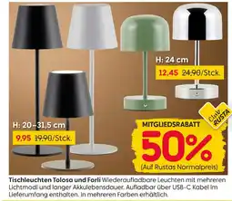 Rusta Tischleuchte tolosa und forli Angebot