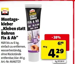 Hagebau Pattex montagekleber kleben statt bohren fix & ab Angebot