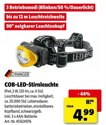 Hagebau Schwaiger cob-led-stirnleuchte Angebot