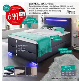 Zurbrüggen Boxbett „las vegas“ liegefläche ca. 140x200 cm Angebot