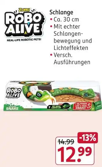 Rossmann Zuru robo alive schlange Angebot