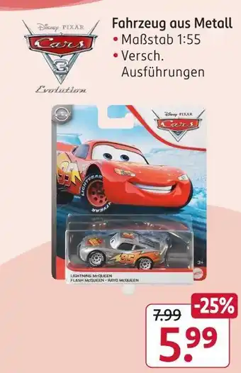 Rossmann Disney pixar fahrzeug aus metall Angebot