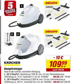 toom Baumarkt Kärcher dampfreiniger „sc 2 easyfix“ Angebot