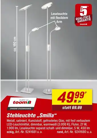 toom Baumarkt Toom stehleuchte smilla Angebot