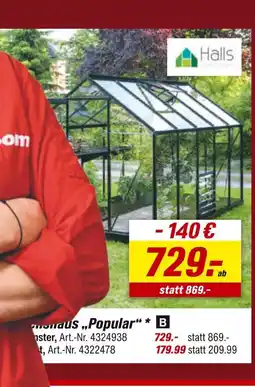 toom Baumarkt Halls gewächshaus popular Angebot