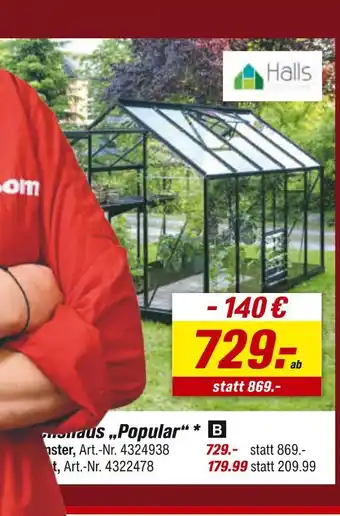 toom Baumarkt Halls gewächshaus popular Angebot