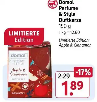 Rossmann Domol perfume & style duftkerze Angebot