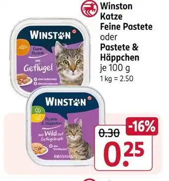 Rossmann Winston katze feine pastete oder pastete & häppchen Angebot