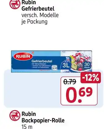 Rossmann Rubin gefrierbeutel Angebot