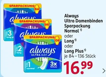 Rossmann Always Ultra Damenbinden Sparpackung Normal oder Long oder Long Plus Angebot