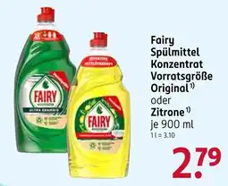 Rossmann Fairy Spülmittel Konzentrat Angebot