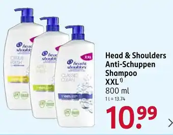 Rossmann Head & Shoulders Anti-Schuppen Shampoo XXL Angebot