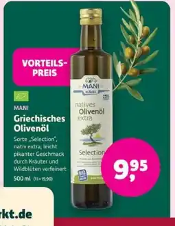 Biomarkt MANI Griechisches Olivenöl Angebot