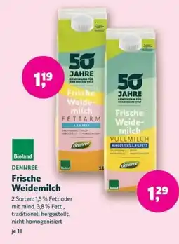 Biomarkt DENNREE Weidemilch Angebot