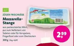 Biomarkt ZÜGER FRISCHKÄSE Mozzarella- Stange Angebot